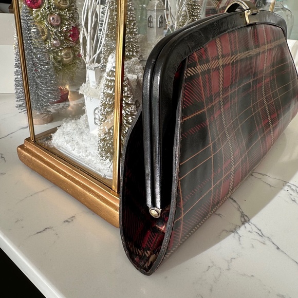 PATRICIA NASH ♥️🖤 Mad for Plaid TARTAN leather clutch frame bag CLASSIC PREPPY - Picture 3 of 10